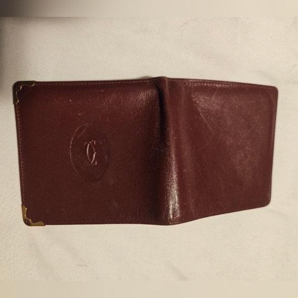 Cartier vintage burgundy bitfold leather wallet - Picture 6 of 7